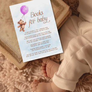 Tarjeta De Recepción Chica de globos rosados Teddy Bear Boys para bebé