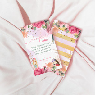 Tarjeta De Recepción Chica de hadas Baby Shower Diaper Raffle Tickets