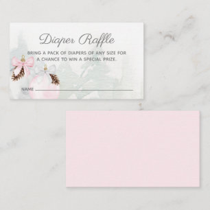 Tarjeta De Recepción Chica de invierno Baby Shower Diaper Raffle