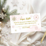 Tarjeta De Recepción Chica de invierno Baby Shower Diaper Raffle<br><div class="desc">Caligrafía adorable con copos de nieve,  tarjetas de alojamiento para bebés con temática invernal. Fácil de personalizar con tus detalles. Marque la colección para buscar elementos coincidentes como tarjetas de gabinete.</div>