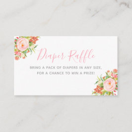 Tarjeta De Recepción Chica de Jardín Floral Rosa Baby Shower Diaper Raf
