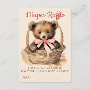 Tarjeta De Recepción Chica de la pepita de oso para bebé Baby Shower Di