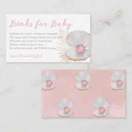 Tarjeta De Recepción Chica de la Perla del Océano Baby Shower Libros pa