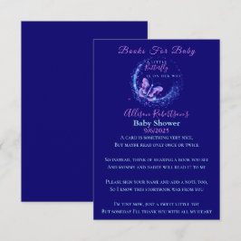 Tarjeta De Recepción Chica De Mariposa Espumosa Libros Baby Shower Para
