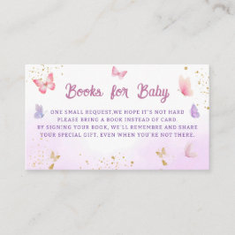 Tarjeta De Recepción Chica de mariposa rosa Libros Baby Shower para beb
