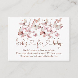 Tarjeta De Recepción Chica De Mariposa Rosada Libros Baby Shower Para B