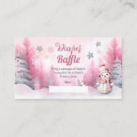 Chica de Nieve Rosada Baby Shower Diaper Raffle