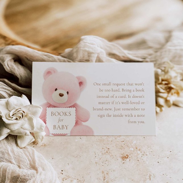 Tarjeta De Recepción Chica de oso Libros Baby Shower para bebé (Subido por el creador)