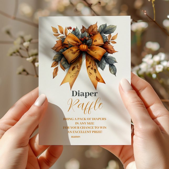 Tarjeta De Recepción Chica de Otoño Baby Shower Raffle Diapper (Subido por el creador)