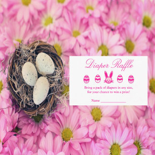 Tarjeta De Recepción Chica de Pascua Baby Shower Diaper Raffle
