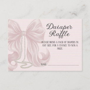 Tarjeta De Recepción Chica de rayas rosadas Baby Shower Rifra de pañale