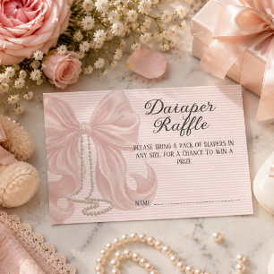 Tarjeta De Recepción Chica de rayas rosadas Baby Shower Rifra de pañale