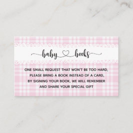 Tarjeta De Recepción Chica de Tartán Rosa Baby Shower I Cumpleaños