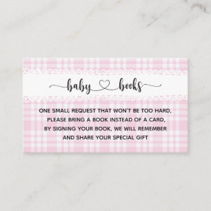 Tarjeta De Recepción Chica de Tartán Rosa Baby Shower I Cumpleaños