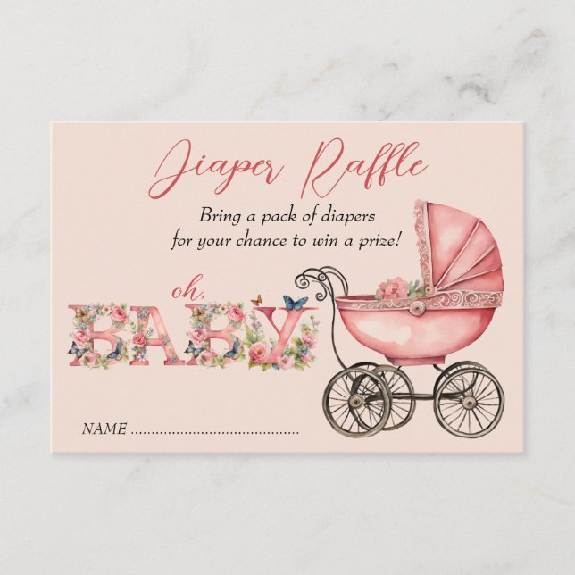 Tarjeta De Recepción Chica de transporte para bebés Baby Shower Diaper  (Anverso)