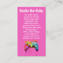 Tarjeta De Recepción Chica de videojuegos Libros Baby Shower para bebé