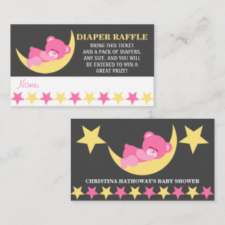 Tarjeta De Recepción Chica Dormido Bebé Rosa Diaper de oso Boletos