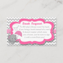 Chica elefante bebé Baby Shower Solicitud de libro
