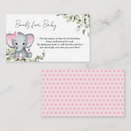 Tarjeta De Recepción Chica elefante Libros Baby Shower para bebé