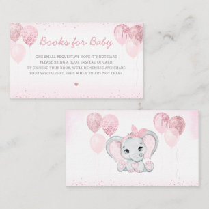 Tarjeta De Recepción Chica elefante lindo Baby Shower Libros para bebé