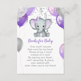 Tarjeta De Recepción Chica elefante lindo globos para bebé