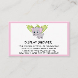 Tarjeta De Recepción Chica Elephant Baby Shower Display Shower Rosa