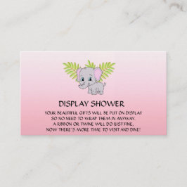 Tarjeta De Recepción Chica Elephant Baby Shower Display Shower Rosa