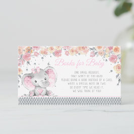 Tarjeta De Recepción Chica Elephant Diamond Book Request Baby Shower