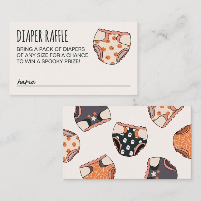 Tarjeta De Recepción Chica espeluznante Halloween Baby Shower Diaper Ra (Anverso / Reverso)