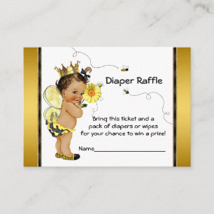 Tarjeta De Recepción Chica étnico Bee Diaper Raffle Ticket