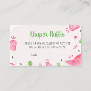 Tarjeta De Recepción Chica Fiesta de Bebé de Sandía Rifa de Pañales