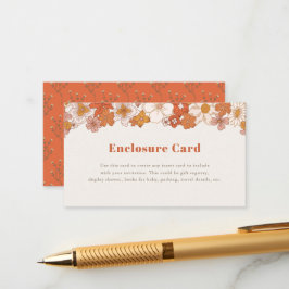 Tarjeta De Recepción Chica Floral Boho Retro Groovy