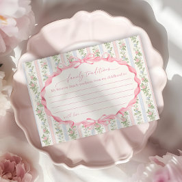 Tarjeta De Recepción Chica Floral Bow Baby Shower Tradiciones familiare