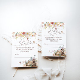 Tarjeta De Recepción Chica floral de animales Woodland Baby Shower diap