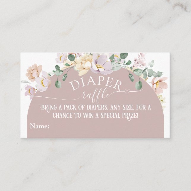Tarjeta De Recepción Chica floral de primavera de Woodland Diaper Baby  (Anverso)
