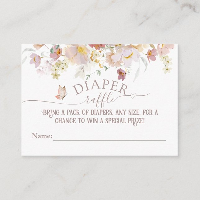 Tarjeta De Recepción Chica floral de primavera de Woodland Diaper Baby  (Anverso)