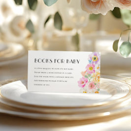 Tarjeta De Recepción Chica floral de primavera: libros Baby Shower para