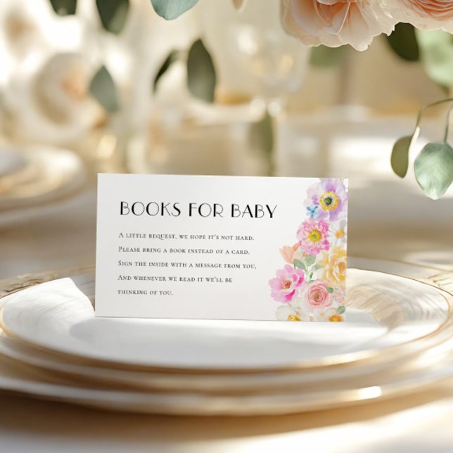 Tarjeta De Recepción Chica floral de primavera: libros Baby Shower para (Subido por el creador)