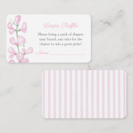 Tarjeta De Recepción Chica Floral Rosa Clásico Baby Shower Diaper Raffl