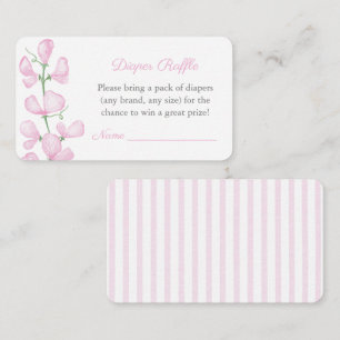 Tarjeta De Recepción Chica Floral Rosa Clásico Baby Shower Diaper Raffl