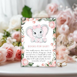 Tarjeta De Recepción Chica floral rosa Cutie Elephant Rubor Baby Shower