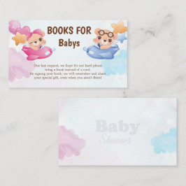 Tarjeta De Recepción Chica gemelos niño oso avión Baby Shower