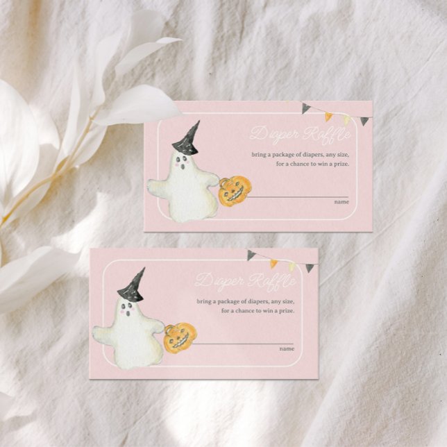 Tarjeta De Recepción Chica Halloween Fantasma Baby Shower Diaper Raffle (Subido por el creador)
