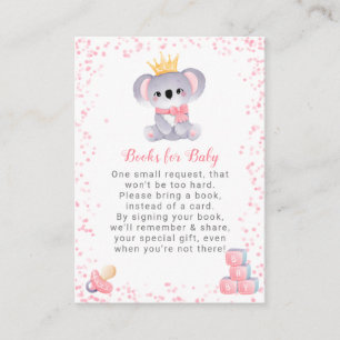 Tarjeta De Recepción Chica Koala lleva libros para Baby Shower