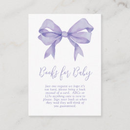Tarjeta De Recepción Chica morado en Baby Shower Libros para bebé