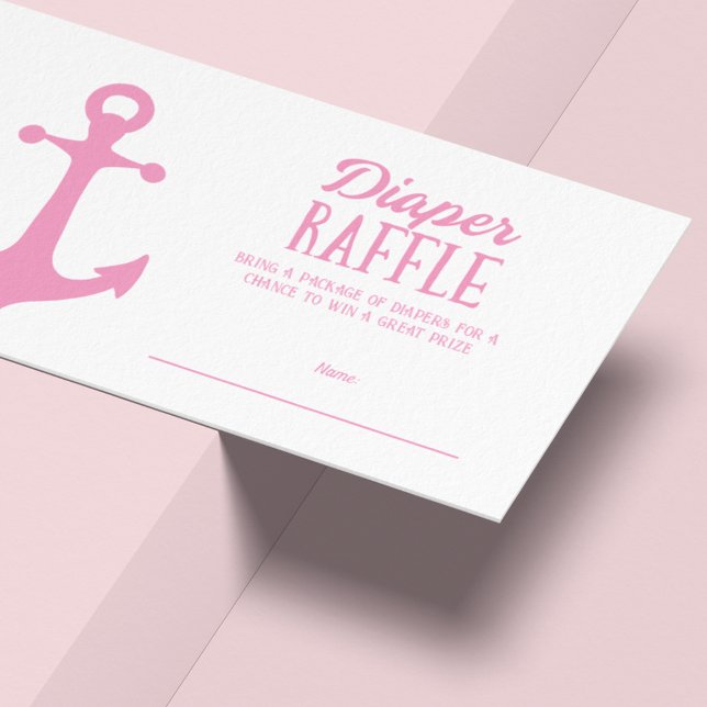 Tarjeta De Recepción Chica náutico Baby Shower Diaper Raffle (Subido por el creador)