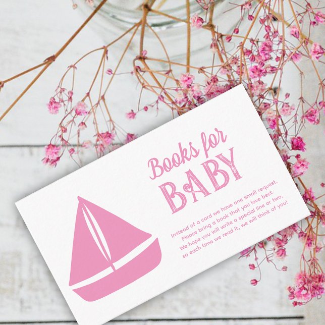 Tarjeta De Recepción Chica náutico Baby Shower Libros para bebé (Subido por el creador)