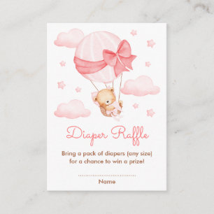Tarjeta De Recepción Chica Oso Globo Rosa Baby Shower Rifra de Pañales