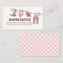 Chica rosa Baby Shower Diaper Raffle