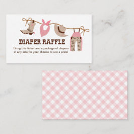 Tarjeta De Recepción Chica rosa Baby Shower Diaper Raffle